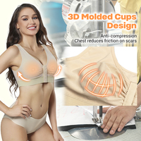 Soutien-Gorge de Compression Chirurgical Post-Opératoire à Fermeture Avant pour Femme, Correcteur de Posture, Haut Court Remontant, Grandes Tailles