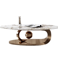 Table Basse Moderne et Luxe, Petite Table d'Appoint Nordique Rétro en Métal Simple, Mobile et Portable pour Salon ou Chambre