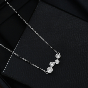 Xl65075 <strong>Realgold</strong> Electroplated Micro Inlaid Zircon Temperament Collarbone Chain,female Niche Design Sense,one Character Necklace - Product Image 5