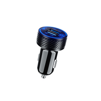 Chargeur de voiture personnalisé Kewig 36W 3A adaptateur de chargeur de voiture et double QC3.0 USB chargeur de voiture à charge rapide et LED bleue et interrupteur marche/arrêt
