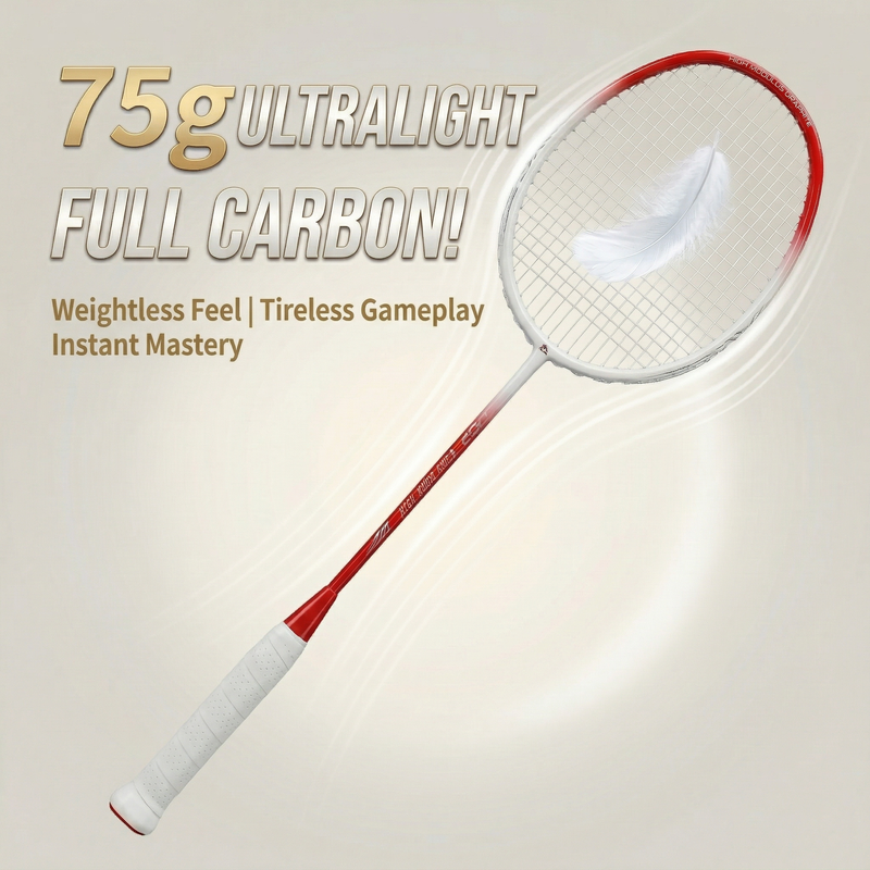 Carbon Fiber Badminton Racket 5U Lightweight