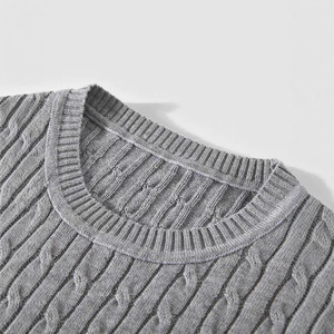 Suéter de Punto de Manga Corta para Mujer ZY, Cuello Redondo, Corte Ajustado, Color Gris, Top de Verano Transpirable - Product Image 3
