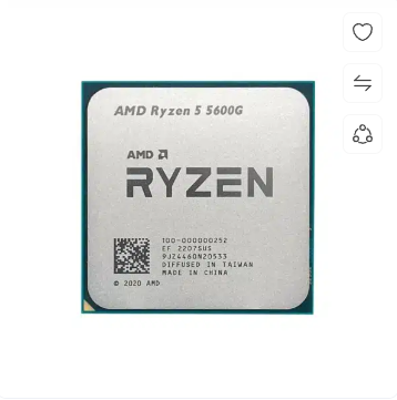 AMD Ryzen 5 5600G 6-Core 12-Thread Desktop Processor with Radeon Graphics 3.9GHz Base Clock 4.4GHz Max Boost 16MB ICs Product