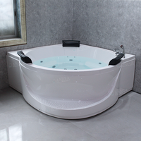 Baignoires en forme d'angle Bains à remous Baignoires jacuzzier d'intérieur pour 2 personnes avec baignoire d'hydrothérapie à jets d'air