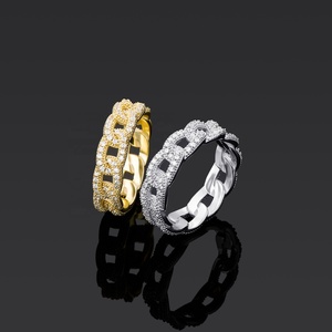 2021 New High Quality 925 Sterling Silver Cuban <strong>Ring</strong> Full Iced Out <strong>Cubic</strong> <strong>Zirconia</strong> <strong>Engagement</strong> <strong>Rings</strong> Men Women Gifts Wedding <strong>Rings</strong> - Product Image 3
