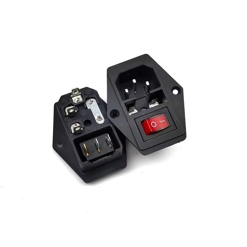 Inlet Module Plug Rocker Switch Power Socket 10A 250V Inlet Module Plug Rocker Switch Male Power Socket 3 Pin IEC320 ...