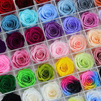 Boîte cadeau de têtes de roses éternelles de qualité supérieure - Fleurs séchées faites à la main pour la Saint-Valentin et la décoration intérieure