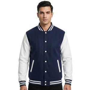 Chaqueta Varsity de Alta Calidad para Hombre, Talla Grande, Nueva Moda, Ropa Deportiva Acolchada, Material de Lana y Tela - Product Image 1