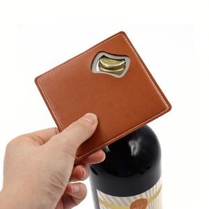 3 Days Shipping Pu Leather Bottle Beer & <b>Red</b> Wine Anti-Scratch Square Drink Opener Perfect for Parties Daily Use - Product Image 4