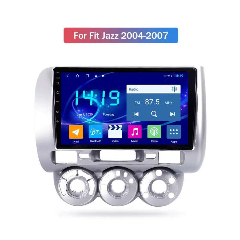 9 inç 4G + 64G QLED Android 12 araç DVD oynatıcı multimedya oynatıcı GPS honda Fit caz 2004 2005 için 2006 2007 radyo stereo navigasyon