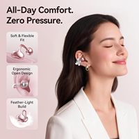 Écouteurs sans fil Kinglucky A8 JL LED BT 5.4 avec suppression du bruit ENC, étanches IPX4, commande tactile, à clipser sur l'oreille, pour femmes