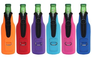 Fundas Aislantes de Neopreno para Botellas y Latas de Cerveza con Abrebotellas y Cierre, Accesorios de Bar, 12 oz - Product Image 6