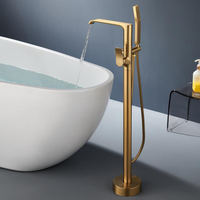 Ensemble de douche de remplissage de baignoire sur pied en laiton de luxe de haute qualité avec douche à main robinet de baignoire cascade chaude et froide