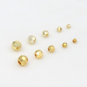 Perles gravées au laser en forme de diamant plaquées or 18 carats, bracelet à perles dorées DIY, perles d'espacement en or 14 carats, D13 - Product Image 4