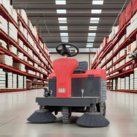 C125 électrique Ride-On Floor Sweeper City Streets High Trafficability Noyau de moteur de batterie de nettoyage à bas prix inclus