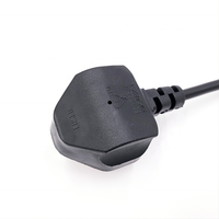 Prise électrique de type 13A 250V BS1363/A du Royaume-Uni avec câble en cuivre et PVC H05VV-F 3G1.5mm2 avec fusible