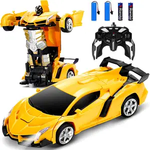 2022 sıcak satış uzaktan kumanda dönüşüm araba oyuncak Robot Rc arabalar deformasyon araç oyuncaklar sarı robotlar araba çocuklar için hediye