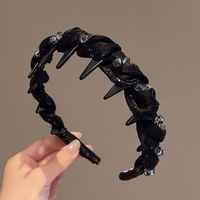 Serre-tête en maille style mode pour femme, d'été, à profil haut, à dents antidérapantes, fait main