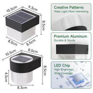 Lampu Dinding tenaga surya desain persegi, lampu dinding luar ruangan/lampu gerbang pemasangan mudah tahan air kualitas tinggi - Product Image 5