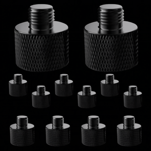 Adattatore per supporto microfono D0100H5LITT da 5/8 femmina a 3/8 maschio, connettore di conversione per treppiede videocamera con filettatura metallica, nero - Product Image 2