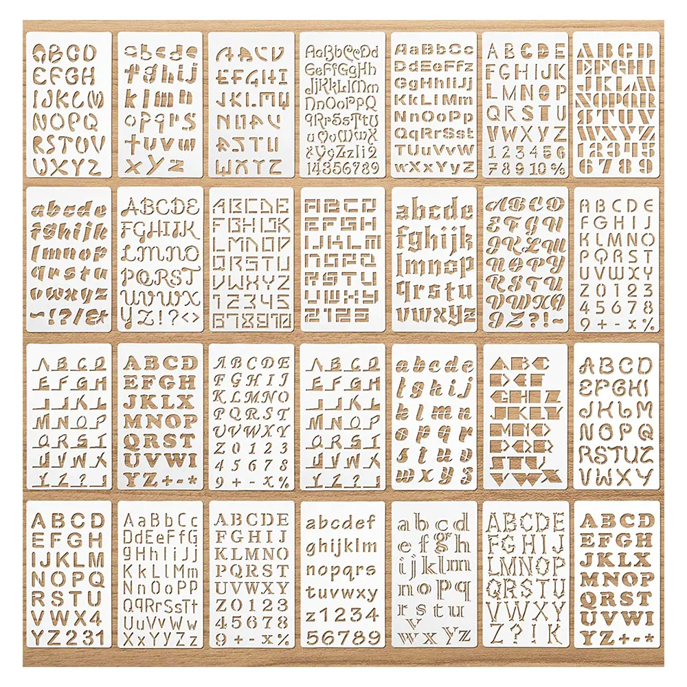 Brief Stencils Voor Schilderen Alfabet Journal Stencils Herbruikbare Plastic Letter En Cijfers Stencils Lettertype Templates