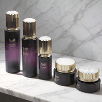 Bouteille en verre personnalisée avec logo estampé à chaud, dégradé de couleurs, rayures, pour emballage de cosmétiques : lotion, sérum, crème pour les yeux et le visage