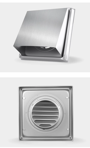 Ventilation murale électrique carrée de 5 pouces (125 mm) en acier inoxydable 304 avec couvercle carré et <span class=keywords><strong>clapet</strong></span> anti-retour pour utilisation en extérieur (salle de sport) - Product Image 2