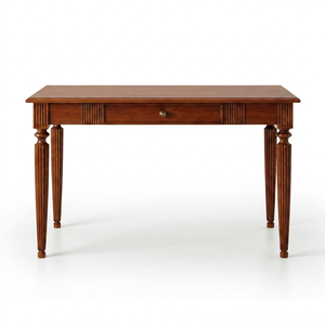 Solid Wood Writing Desk Brown <b>Office</b> <b>Table</b> Classic Colonial Style Desk with Drawer for Home <b>Office</b> Hotel - Product Image 1