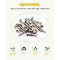 Vis de lit bébé DIN912 finition zinc, vis de remplacement pour lits superposés M6 x 40 mm, écrous à six pans creux/clés