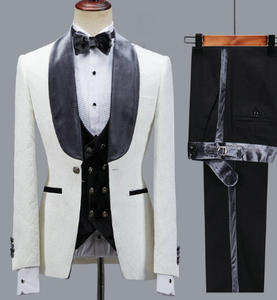 Chaqueta Floral para hombre, traje ajustado para boda, esmoquin, azul marino, terciopelo, solapa, trajes de fiesta para novio, traje para hombre, chaqueta de padrino - Product Image 6