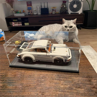 Vitrine d'exposition moderne en acrylique transparent sur mesure avec base, boîte de comptoir à assembler, protection résistante à l'eau et anti-poussière