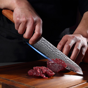Juego de Cuchillos de Chef de Acero Damasco VG10 Forjados a Mano con Hoja Martillada Estilo Vintage, Cuchillos de Cocina Japoneses de Lujo, Juego de Cuchillos de Cocina de Damasco - Product Image 3
