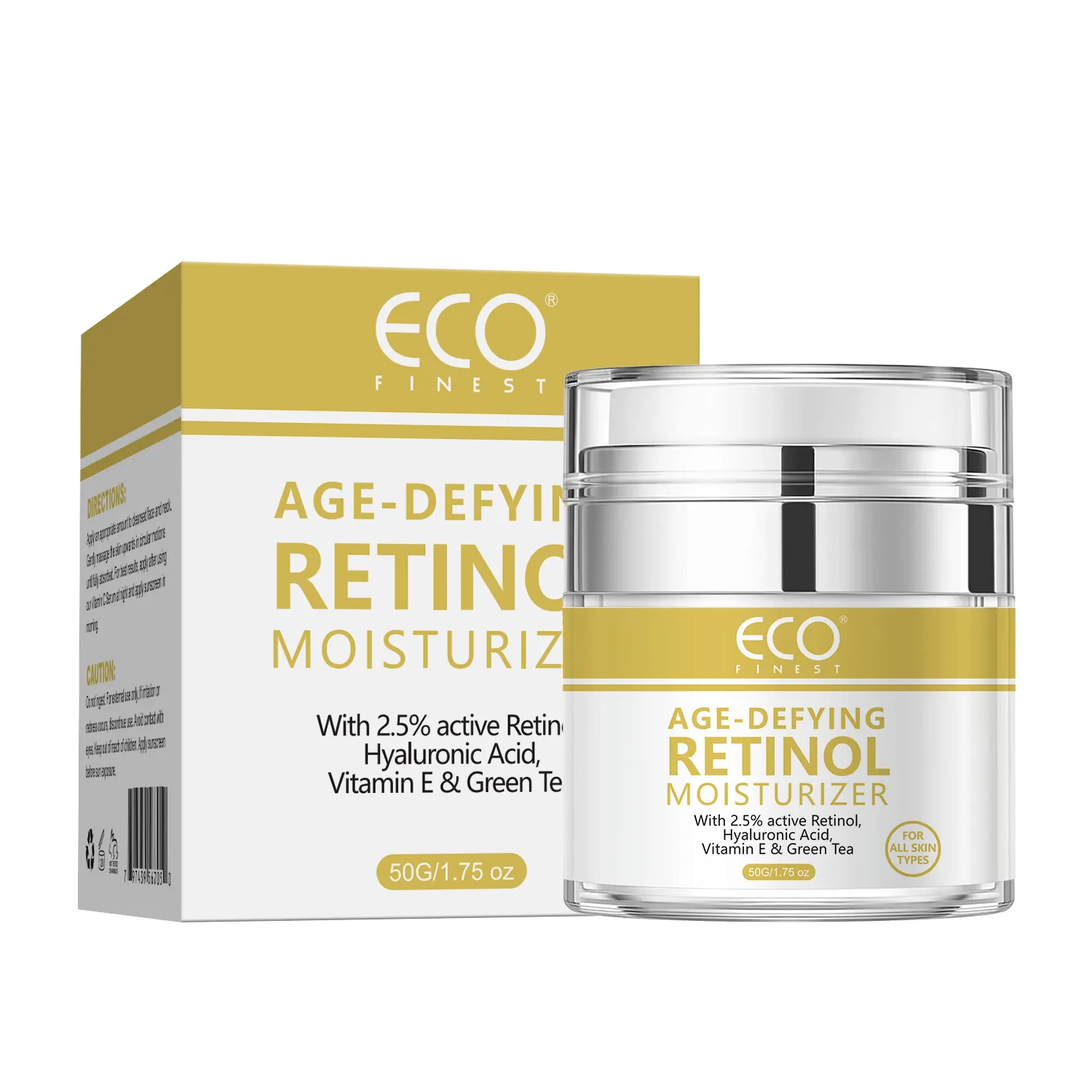 Crema al retinolo con acido ialuronico-crema idratante viso al collagene per donne e uomini-riduce rughe, linee sottili e secchezza-281255