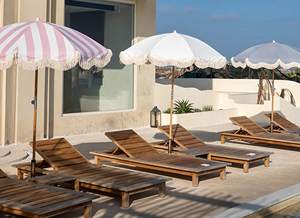 Изготовленный на заказ портативный деревянный столб Бохо пляжный зонт роскошный пляжный зонт с бахромой с кисточками - Product Image 6