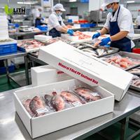 Boîte à fruits de mer en PP ondulé rempli de minéraux, emballage pour fruits de mer en feuille creuse, étanche et empilable pour l'exportation de fruits de mer congelés