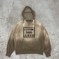 Vente en gros de sweats à capuche surdimensionnés personnalisés avec logo, dégradé ombré, effet vintage, déchiré, vieilli, bords effilochés, style rétro streetwear