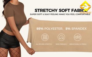 مخصص شعار المرأة قمم المحاصيل تيشيرتات قصيرة الأكمام جولة الرقبة تنفس عارضة الشارع الشهير الطفل المحملة للنساء - Product Image 4