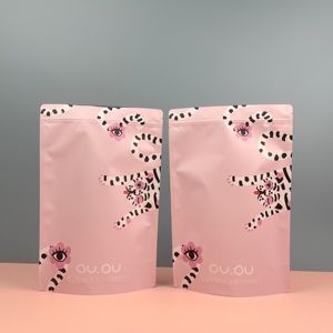 Sacchetto Stand-up <span class=keywords><strong>Rosa</strong></span> Opaco con Cerniera in PE per Alimenti, Confezione in Plastica per Tè in Polvere da 1kg, Dimensioni 200x300mm - Product Image 1