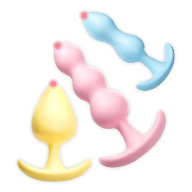 محفز شرجي مع ثلاثة حبات للأزواج سدادة شرجية G-spot دسار ألعاب جنسية شرجية