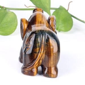 Cristales naturales piedra curativa tallada animal Ojo de Tigre elefante figuritas estatua de elefante artesanías de piedra de cristal - Product Image 4