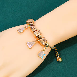 New Hot-Selling DIY Beading Charm Alloy Rose Gold Jewelry Ins Fashion Cartoon-Style Capybara <b>Bracelet</b> Wholesale for Gift - Product Image 3