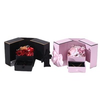 Boîte cadeau recyclable à double tiroir, gaufrée, laminée mate, pour savon, rouge à lèvres, bijoux, Saint-Valentin, mariage