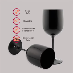 Gobelets en plastique PP incassables de 16 oz, verres à vin rouge sur <span class=keywords><strong>pied</strong></span>, verres à champagne pour mariages, bars et fêtes, pour boissons - Product Image 3