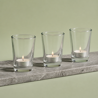 Verre à shot transparent en verre de 55 ml pour bougie chauffe-plat, vente en gros pour décoration de mariage et de table à domicile