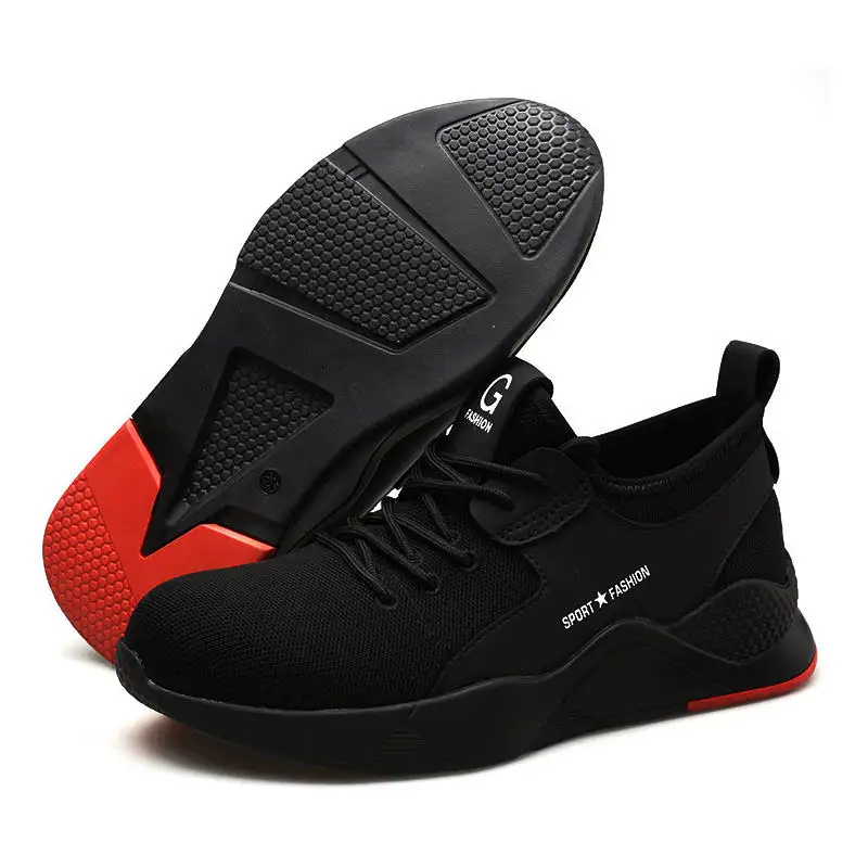 Labor Insurance Shoes Lightweight Breathable Deodorant Work Shoes Summer Men's Casual Sports Safety Shoes With Rubber Bottom