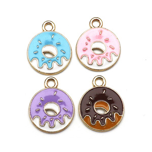 Pendentifs en forme de beignets, en alliage de zinc, accessoires de bijoux DIY pour cadeau, breloques de mode unisexes - Product Image 4
