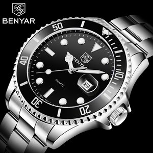 BENYAR 5161 Reloj de Pulsera de Cuarzo para Hombre de Negocios de Lujo de Primera Marca, Reloj de Buceo de Moda Impermeable de Acero Inoxidable, Reloj Hombre - Product Image 2
