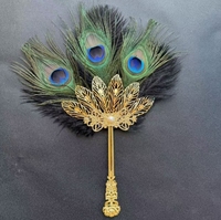 Éventail en plumes, accessoires de danse Hanfu, éventail polyvalent à tenir à la main