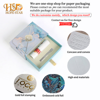 Boîte à tiroir coulissant en marbre personnalisée avec logo en feuille d'or, emballage rigide avec ruban de soie pour coffret de parfum solide en roll-on