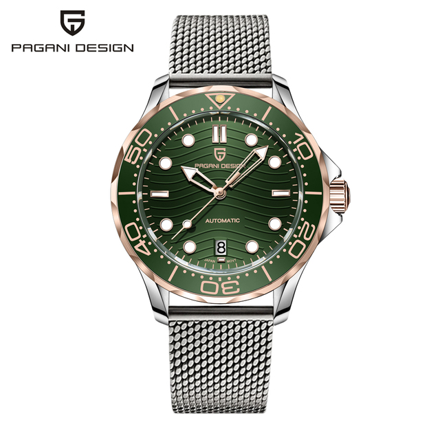PAGANI DESIGN PD-1685 Mechanical Luminous Ceramic Bezel Men Watch Luxury 316 All Steel Watch AR Sapphire Diving Japan Movt Man